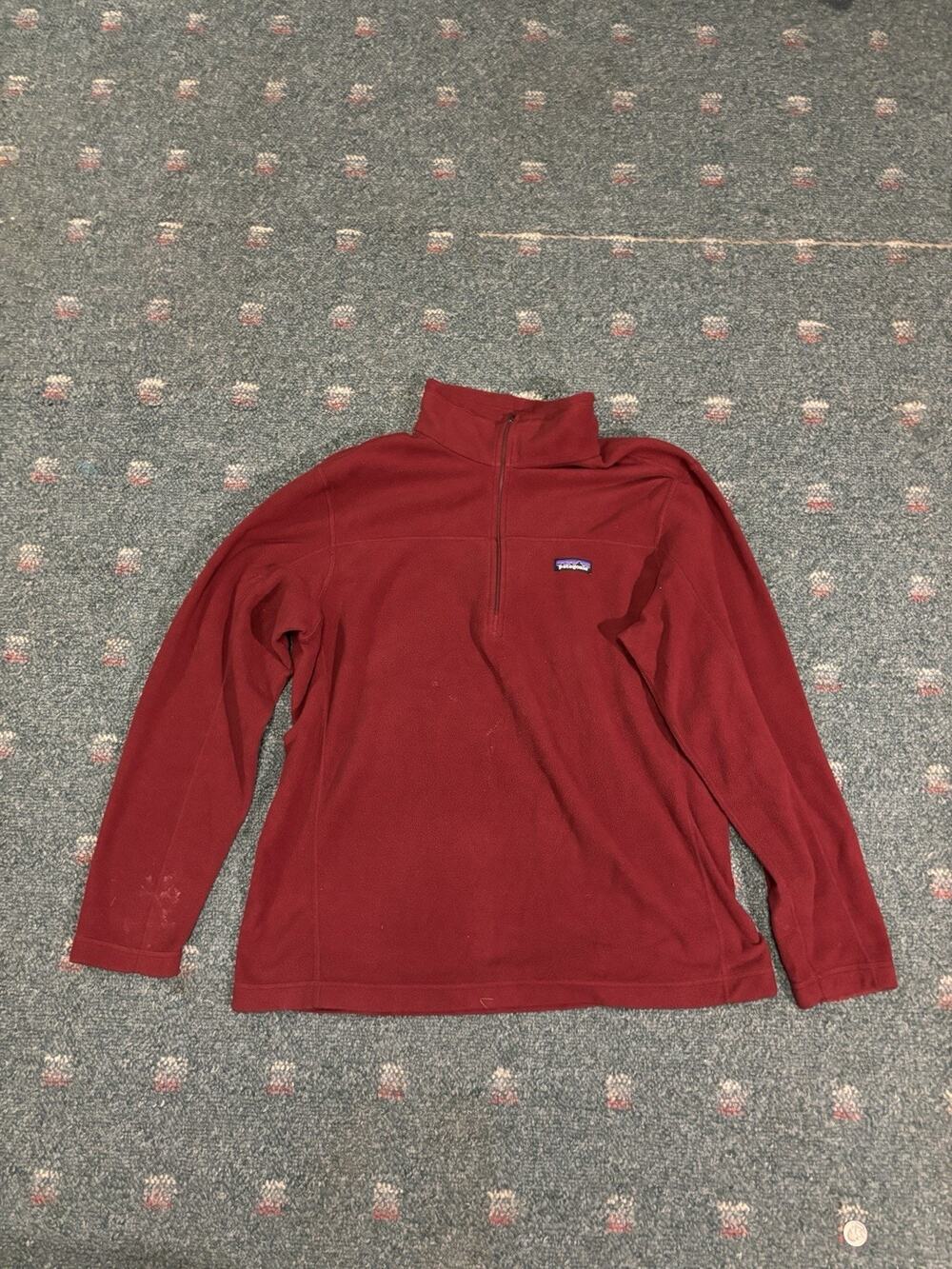 Patagonia Sweater Men's XL Red Micro D Fleece 1/2 Zip Lightweight Pullover